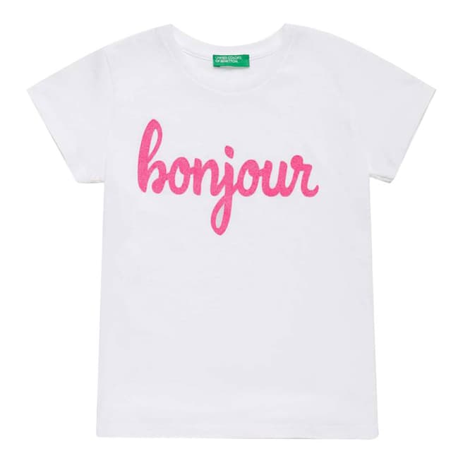 Benetton White Bonjour T-Shirt