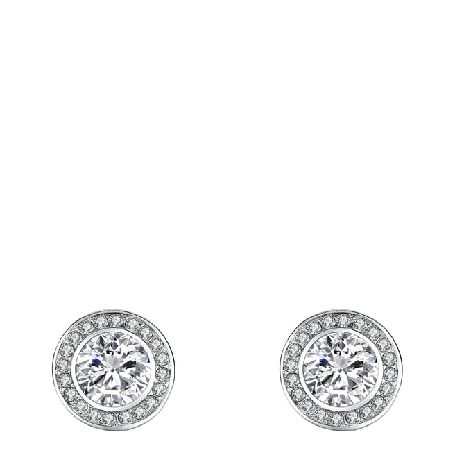 Saint Francis Crystals Silver Swarvoski Crystal Stud Earrings