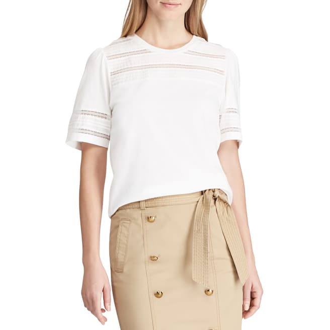 Lauren Ralph Lauren White Uptown Vellady Cotton Top