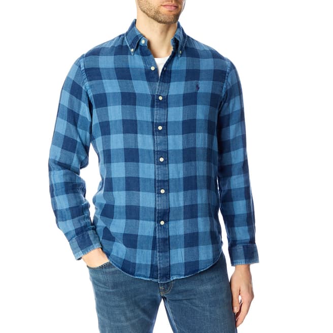 Polo Ralph Lauren Navy Check Custom Fit Shirt