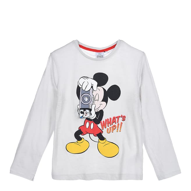 Disney Kid's Grey Mickey Mouse What's Up T-Shirt