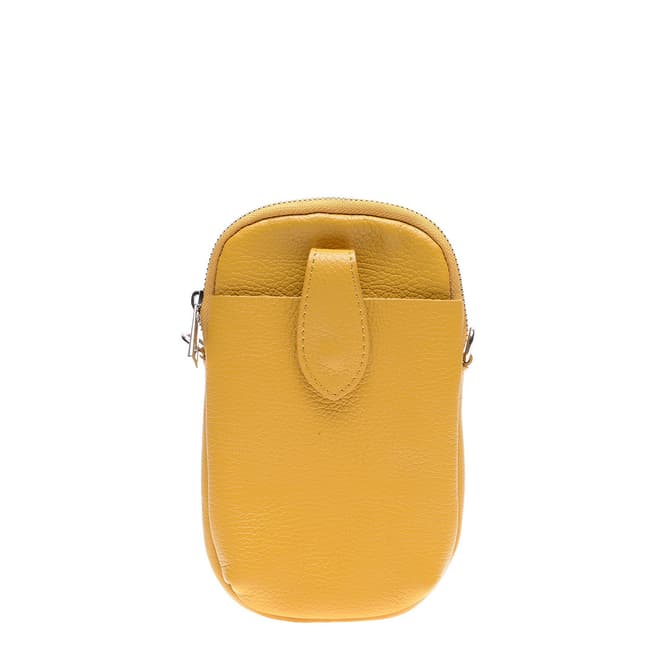 Anna Luchini Yellow Leather Crossbody Bag 