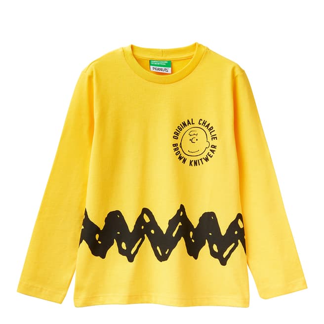United Colors of Benetton Kid's Boy's Yellow Charlie Brown T-Shirt