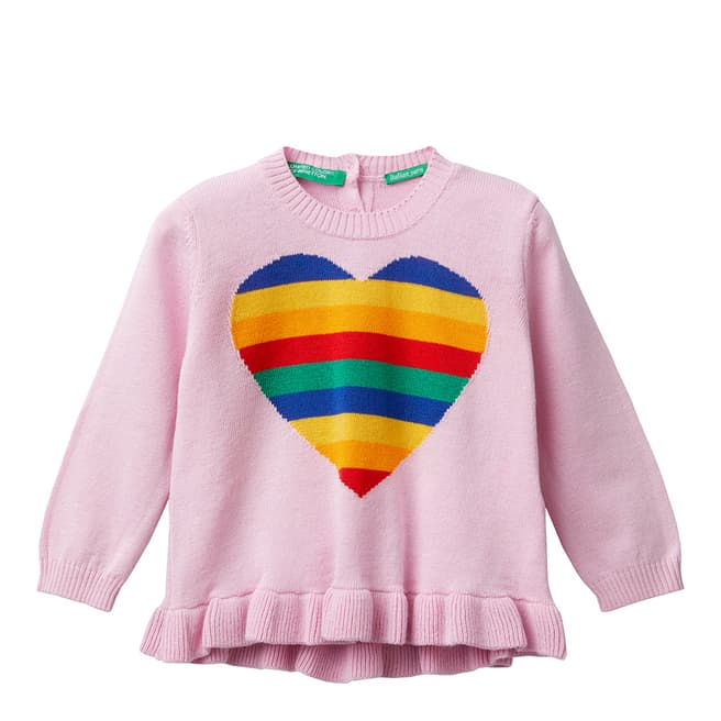 United Colors of Benetton Baby Pink Heart Sweater