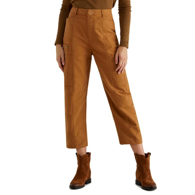 United Colors of Benetton Beige Cropped Utility Trousers