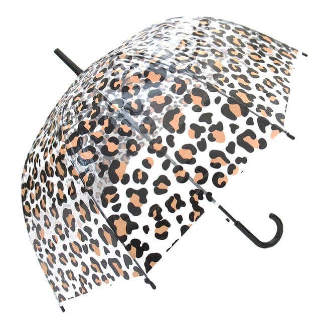 Blooms of London Black Brown Leopard Umbrella