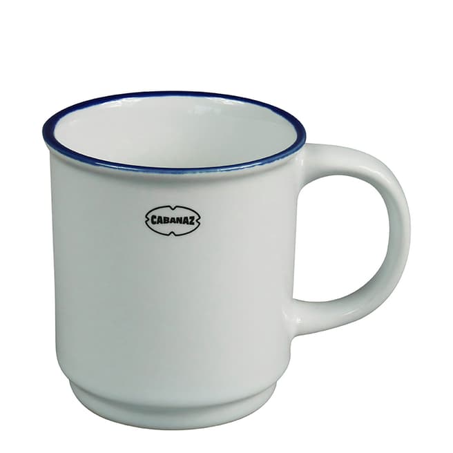 Cabanaz Set of 6 White Stackable Mugs, 180ml