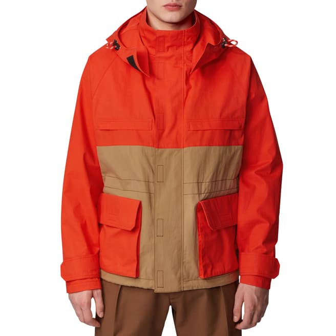 BOSS Bright Orange Cylon Colour Block Hooded Jacket