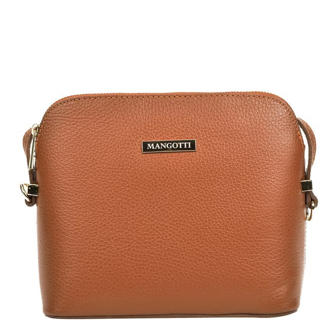 Mangotti Cognac Leather Crossbody Bag