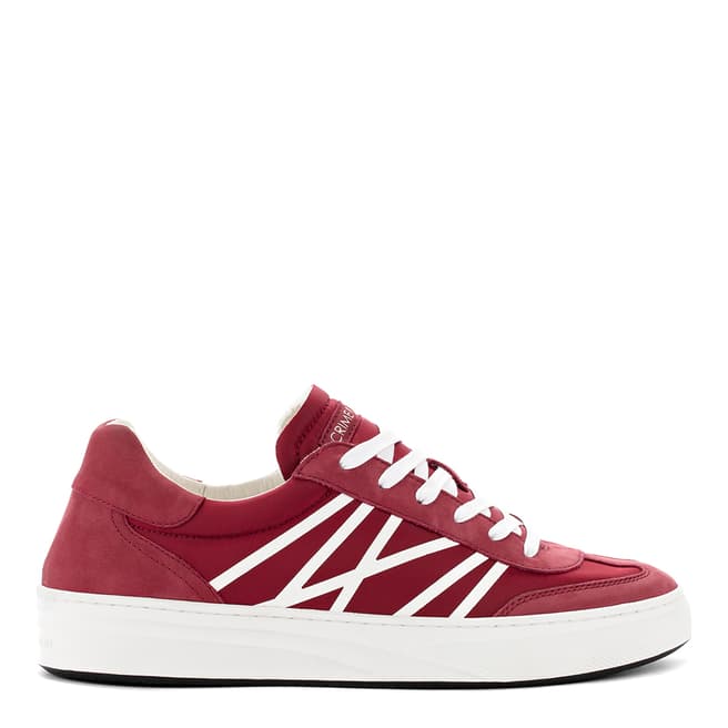 Crime London Red Leather Stripe Sneakers