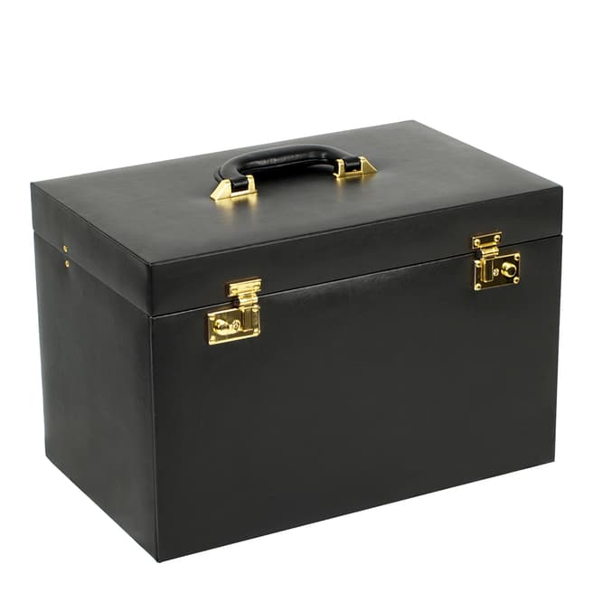 WOLF Black Heritage Jewellery Leather Armoire Storage Box