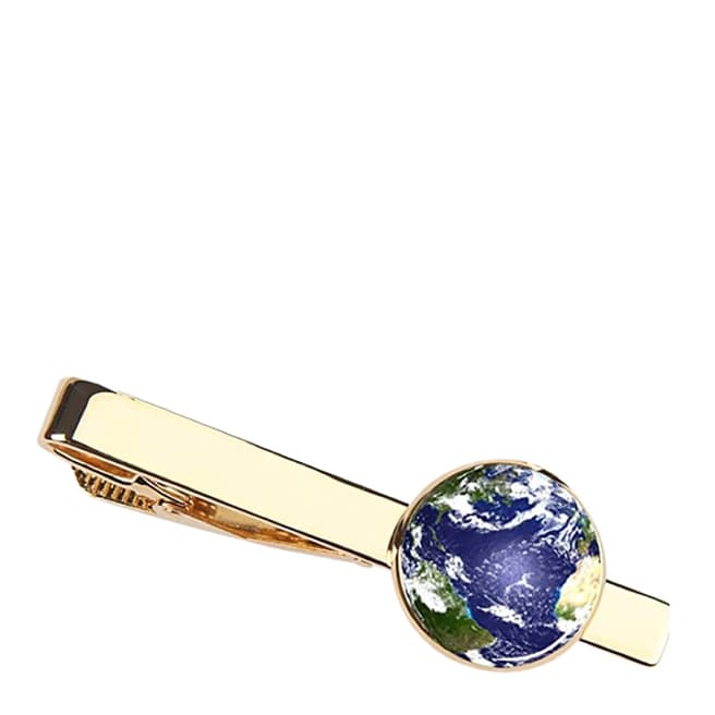 Stephen Oliver 18K Gold Plated Earth Map Tie Clip