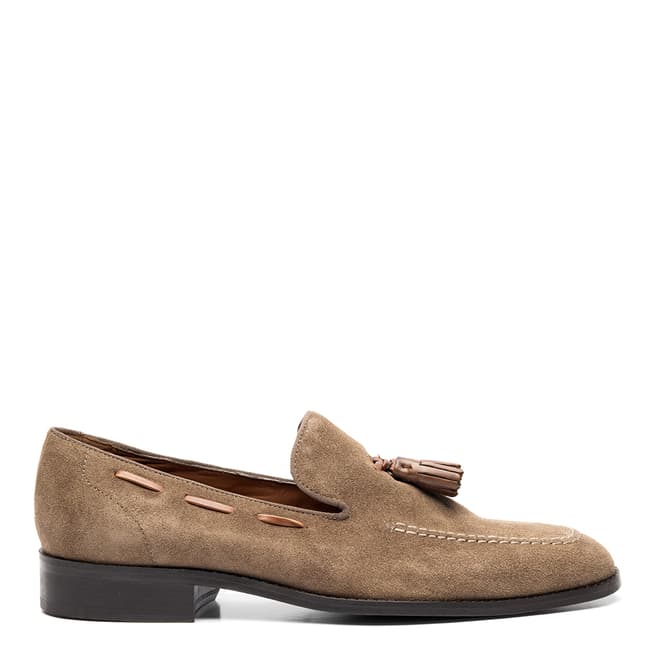 Chapman & Moore Tan/Beige Suede Tassel Loafers