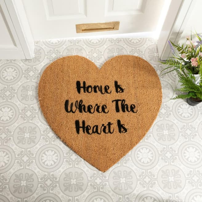 Artsy Doormats Heart Shaped Home Is Where My Heart Is Doormat