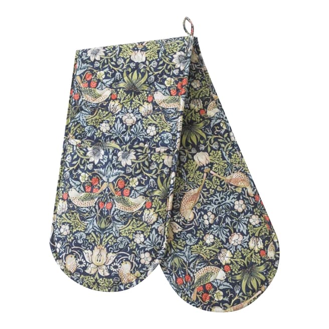 William Morris Navy Strawberry Thief Double Oven Glove