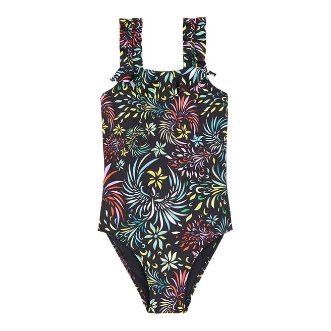 Vilebrequin Girl's Black Giny Evening Birds One Piece Swim Suit