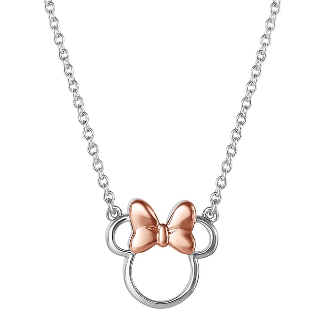 Disney Silver Rose Gold Minnie Mouse Necklace