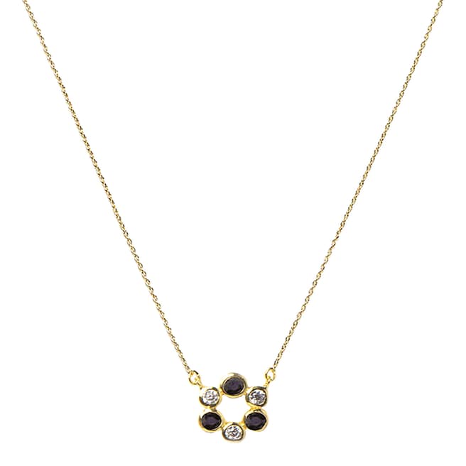 Emma et Chloe Gold Elle Black Onyx Gem Necklace