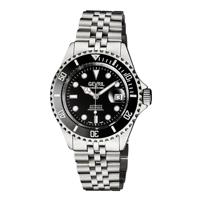 Gevril Men's Swiss Wall Street Black Ceramic Bezel Watch