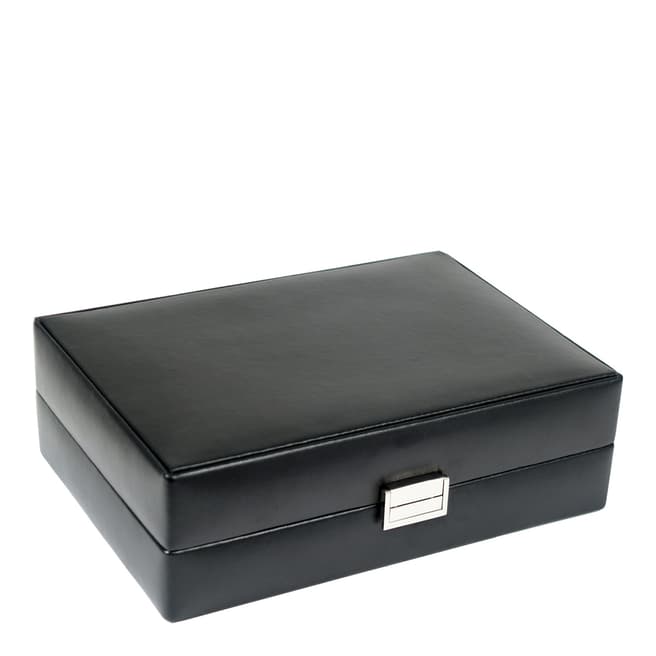 WOLF Black Heritage Vegan Leather 4 Piece Watch Box With Valet