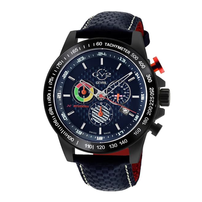 Gevril Men's GV2 Scuderia Blue Leather Chronograph Date Watch