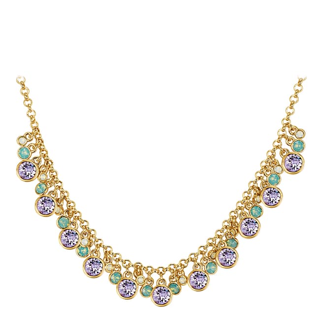 Saint Francis Crystals Gold Swarovski Embellished Crystal Necklace