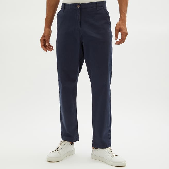 Crew Clothing Navy Cotton Chino Trousers