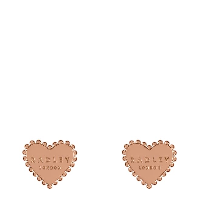 Radley 18ct Rose Gold Radley Love Heart Earrings