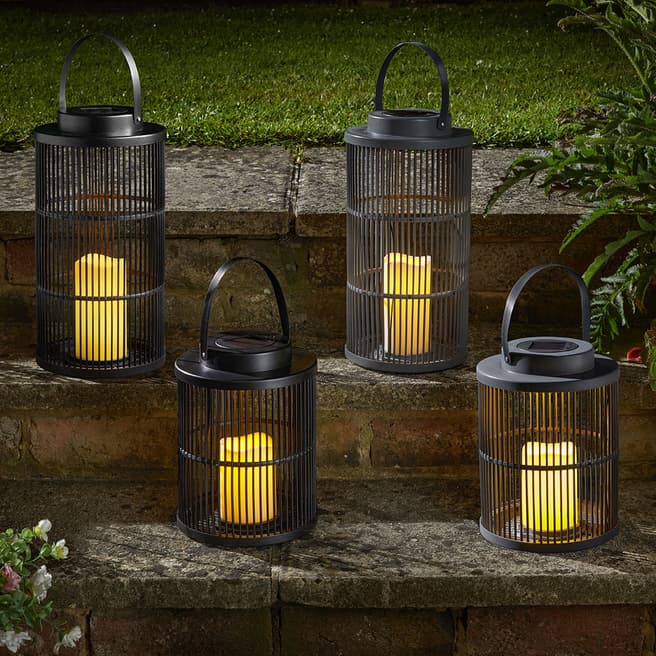 Smart Solar Urbane Large Lantern Black