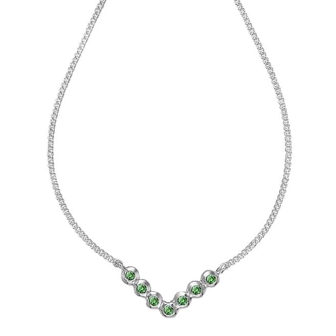 Dower & Hall Sterling Silver Green Garnet Pendant Necklace