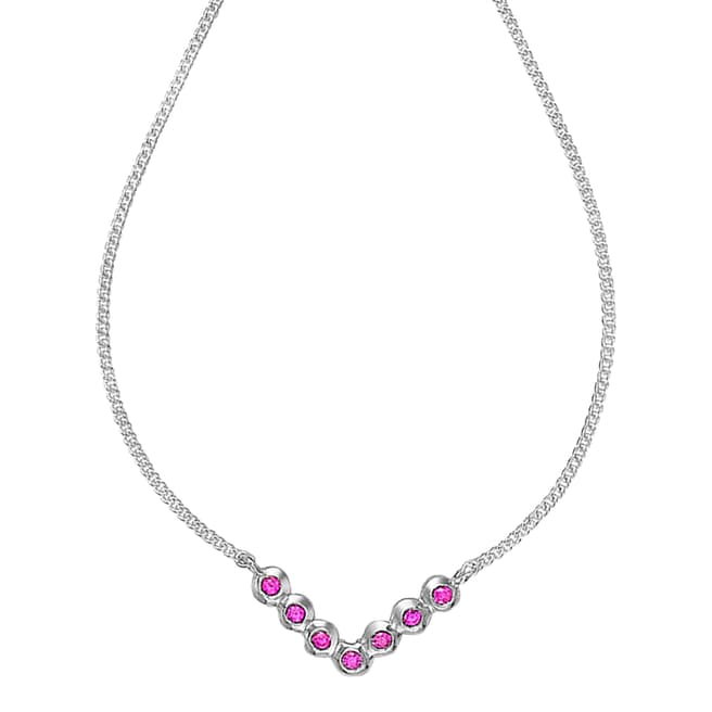 Dower & Hall Sterling Silver Pink Sapphire Pendant Necklace