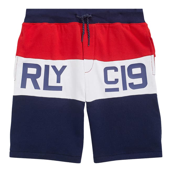 Polo Ralph Lauren Older Boy's Red Block Stripe Terry Shorts