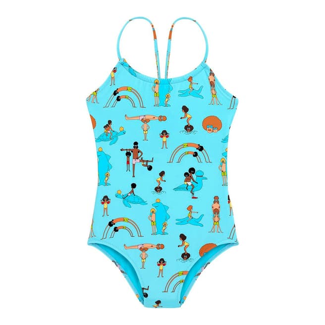 Vilebrequin Girl's Blue Gazette Swimsuit