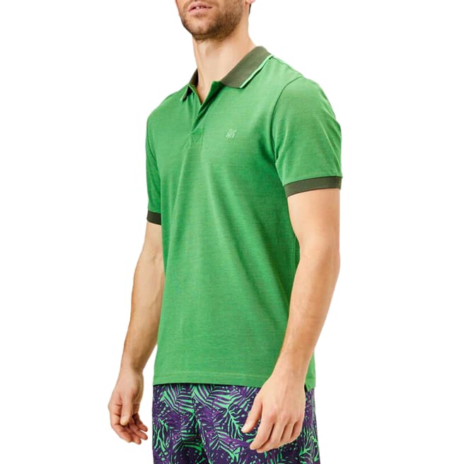 Vilebrequin Green Palatin Cotton Polo Top