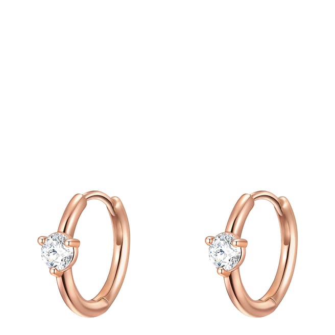 Saint Francis Crystals Rose Gold Swarovski Crystal Embellished Small Hoop Earrings
