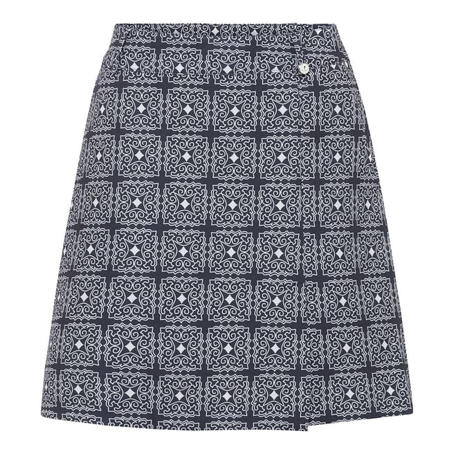 GOLFINO Navy Tile Printed Stretch Skort