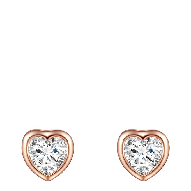 Lindenhoff Rose Gold Sterling Silver Heart Stud Earring