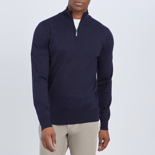 Gianni Feraud Navy Half Zip Jumper