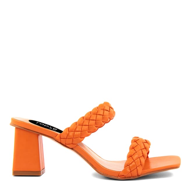 LAB78 Orange Braided Double Strap Mules