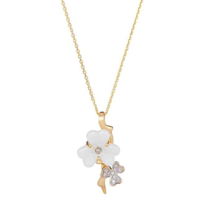 Diamond And Co Gold "Poetica" Diamond Pendant Necklace