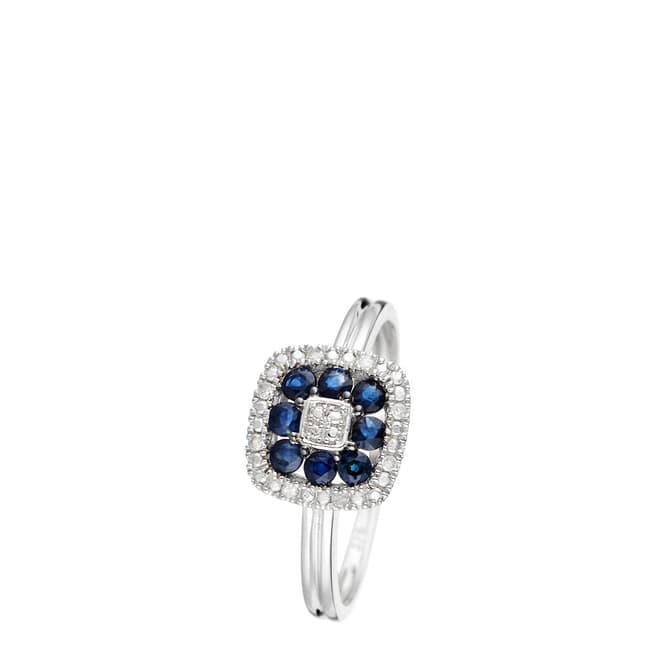 Diamond And Co Silver "Volga" Sapphire Ring