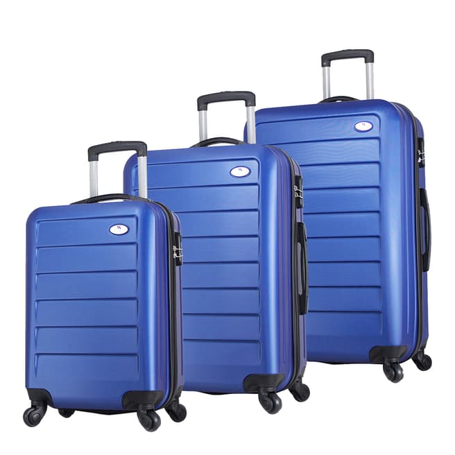 MyValice Blue Set Of 3 Ruby Suitcases