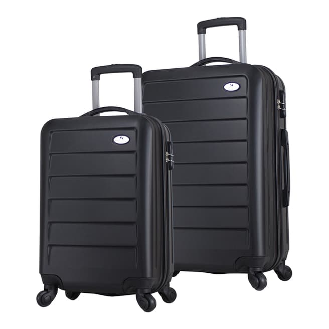 MyValice Black Cabin And Medium Ruby Suitcases