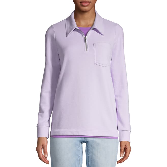 Lands End Lavender Half Zip Sweatshirt 