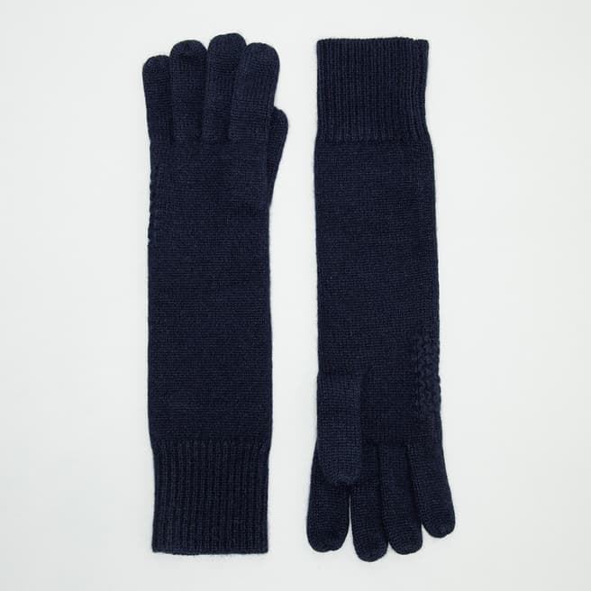 N°· Eleven Navy Cashmere Long Gloves