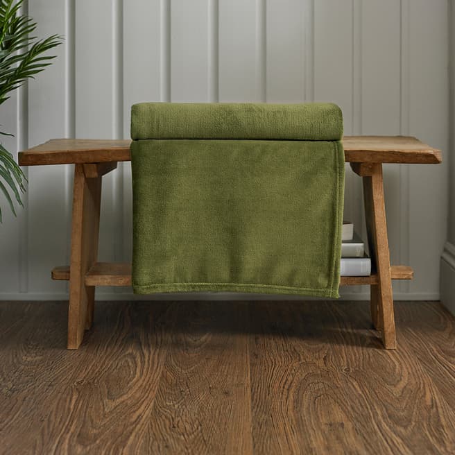 Deyongs Snuggle Touch Throw 140x180cm, Olive