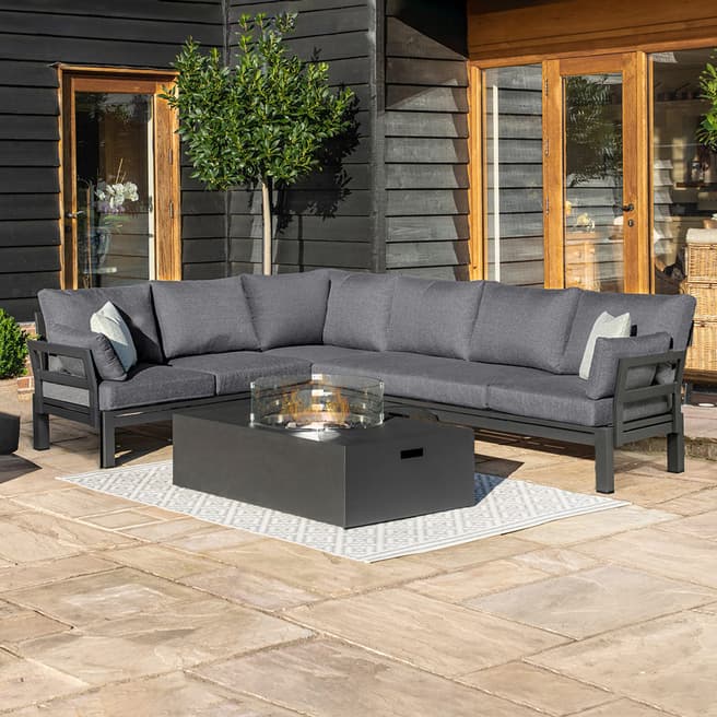 Maze SAVE  £460 - SAVE £460, Oslo Corner Group with Rectangular Gas Fire Pit Table, Charcoal