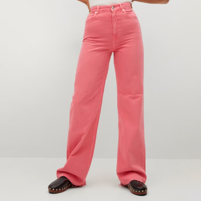 Mango Fuchsia Straight Leg Jeans