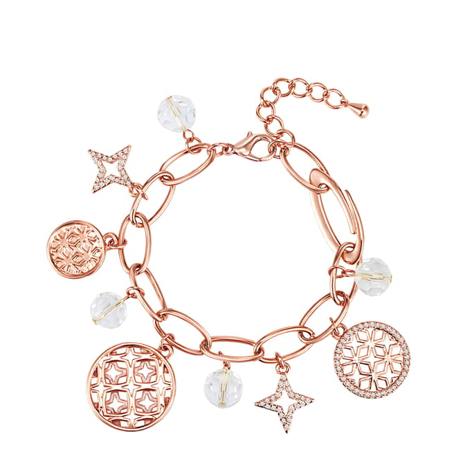 Saint Francis Crystals Rose Gold Charm Bracelet
