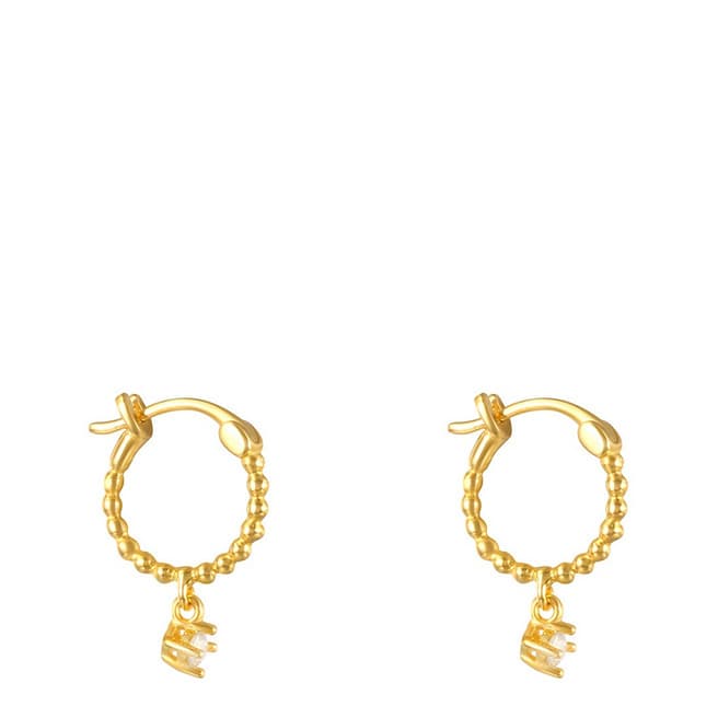 Ma Petite Amie Gold Hoop Drop Earrings